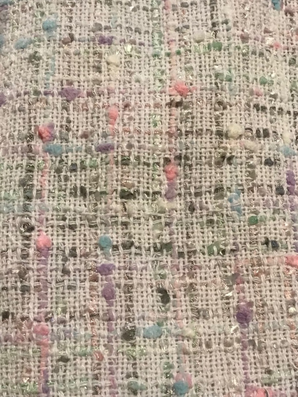 Elle white pastel tweed midi length lined skirt with fringe hem & pockets! (6) - Picture 15 of 16